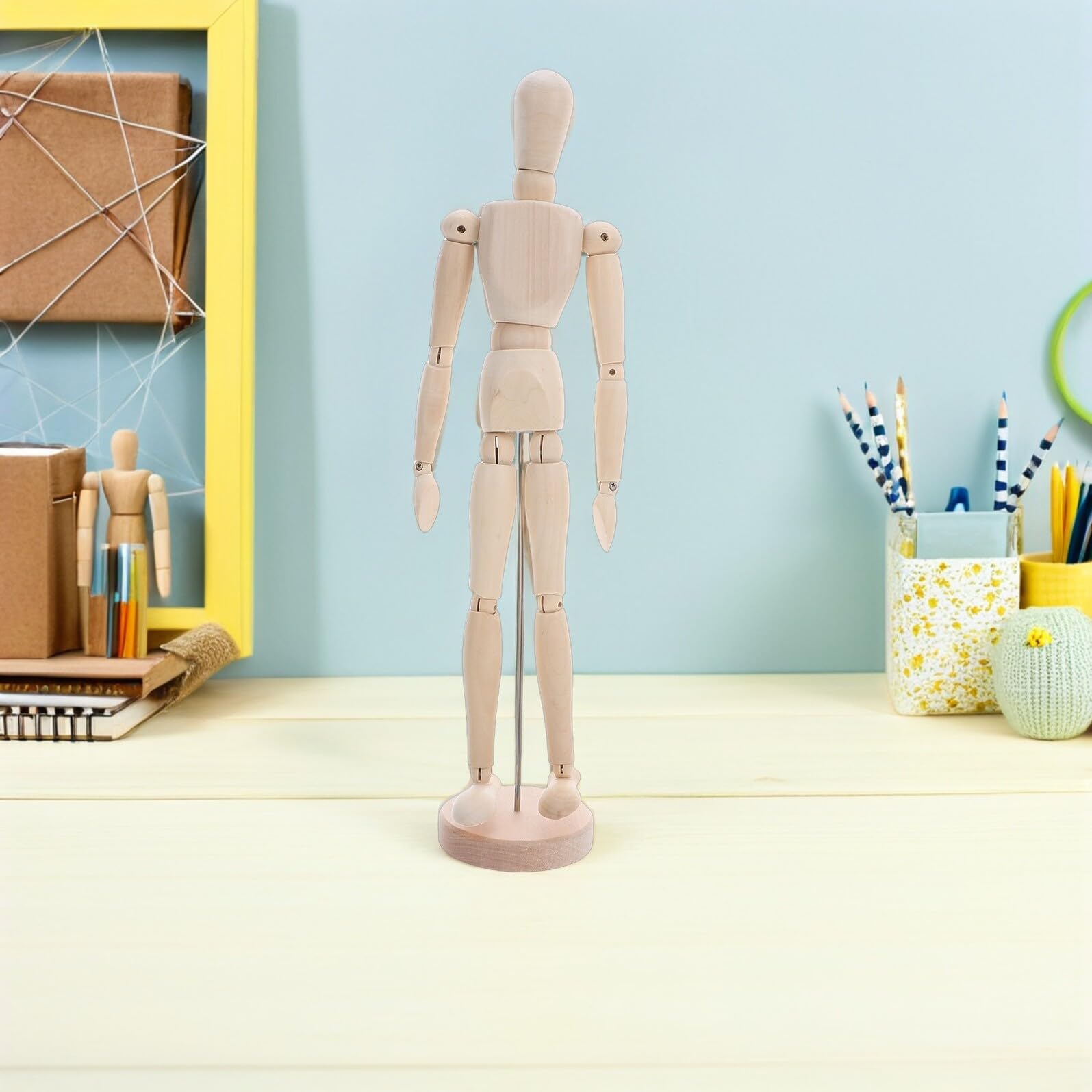 Healifty Mannequin Bois Articulé pour Dessin et Croquis Corps Flexible à Joints Mobiles Modèle Marionnette Bois à Peindre pour Apprentissage Artistique et Décoration Maison Bureau