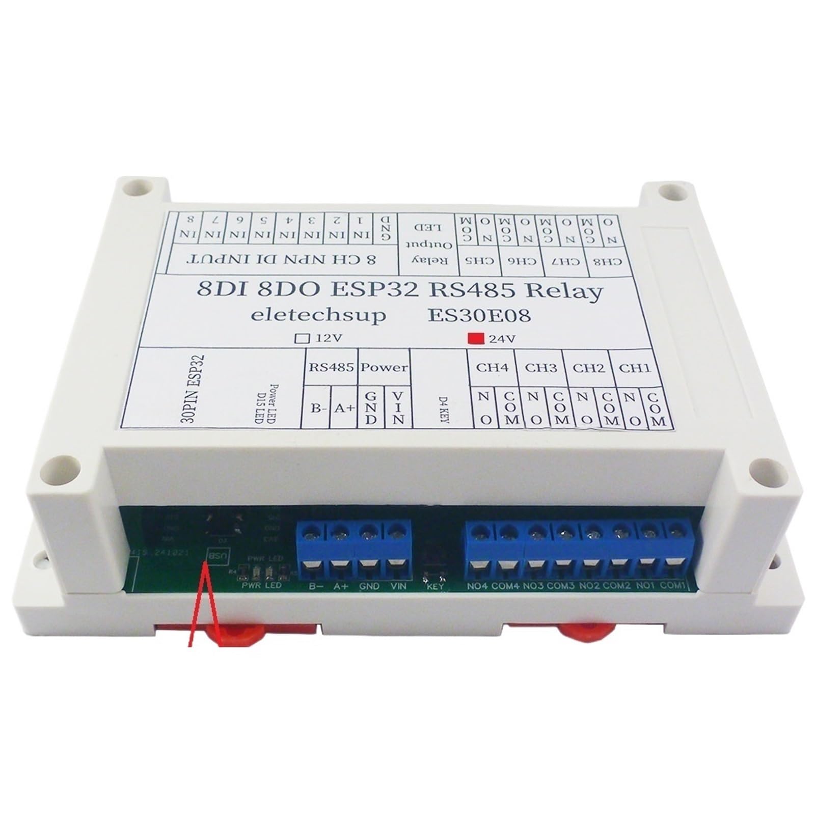 1 szt. ESP32 RS485 programowalny moduł przekaźnikowy Wi-Fi 2.4G Wireless Control Karta rozszerzeń do DIY Mqtt HTTP TCP IP IOT(DC 24V)