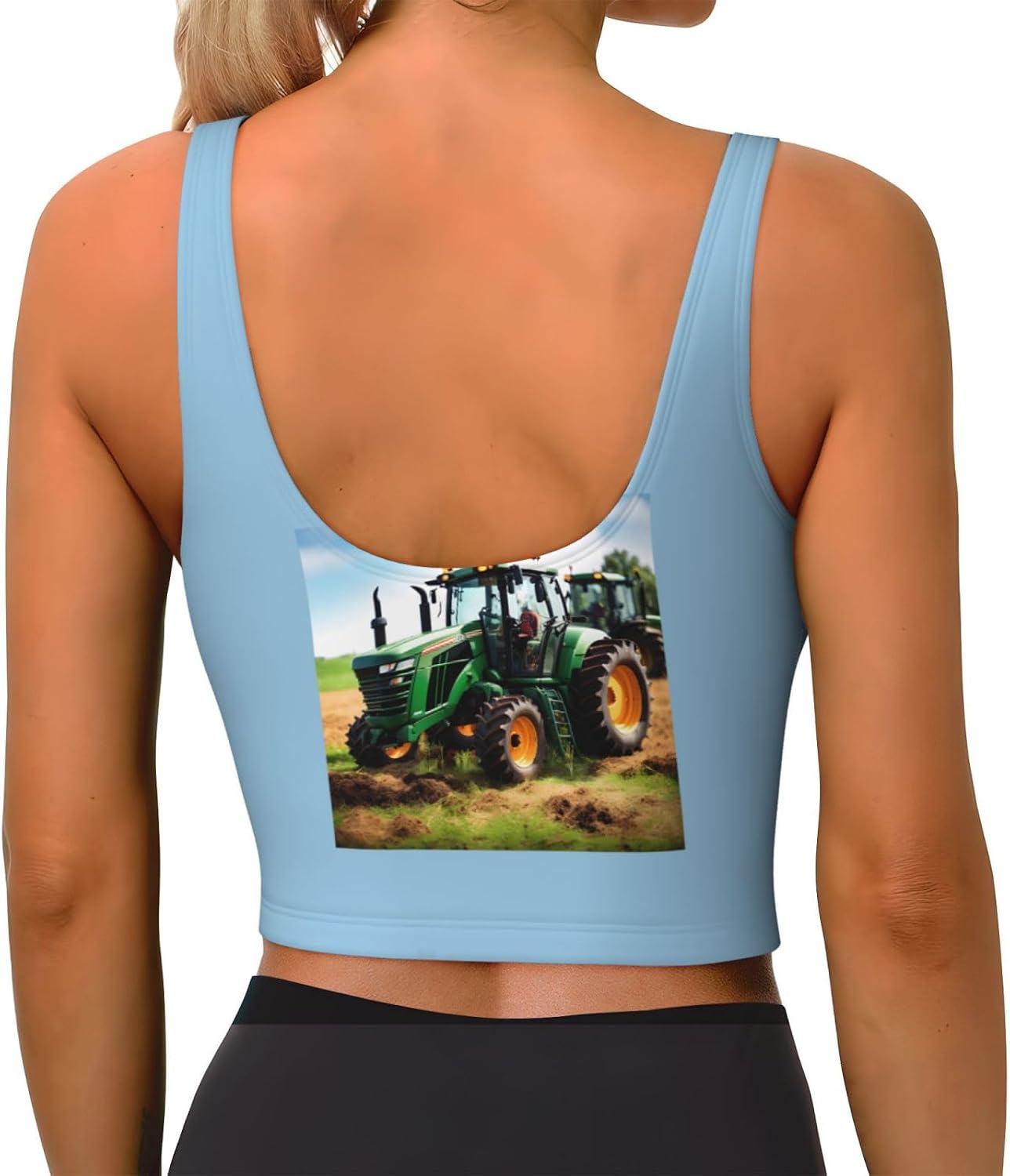 Company Farm Tractor Print Women's Sports Vest Breathable for Yoga Running Gym Athletic Casual Sleeveless Top
