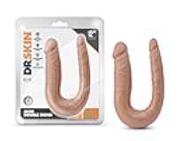 Blush B Yours 12.5” Sweet U-Shaped Dildo for Double Penetration, 1 Wide 1 Narrow End Realistic Silicone Double Dildo - Beginner Anal & Vaginal Cock - Adult Sex Toy for Women, Men, Couples - (Mocha)
