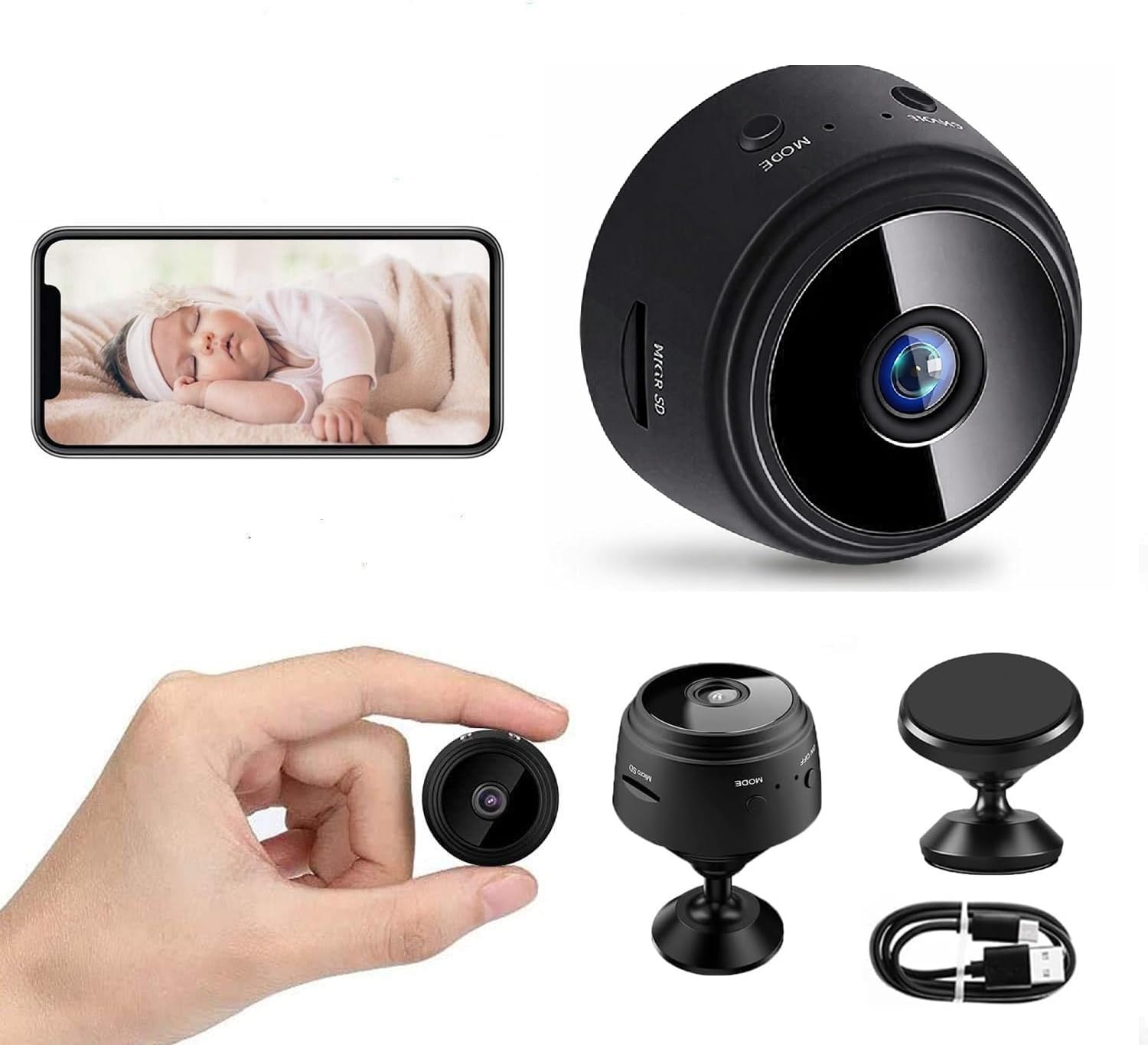 KRLZ Mini Camera, Full HD 1080P Spy Camera Wireless Home Security Camera with Night Vision, Motion Detection-image-4