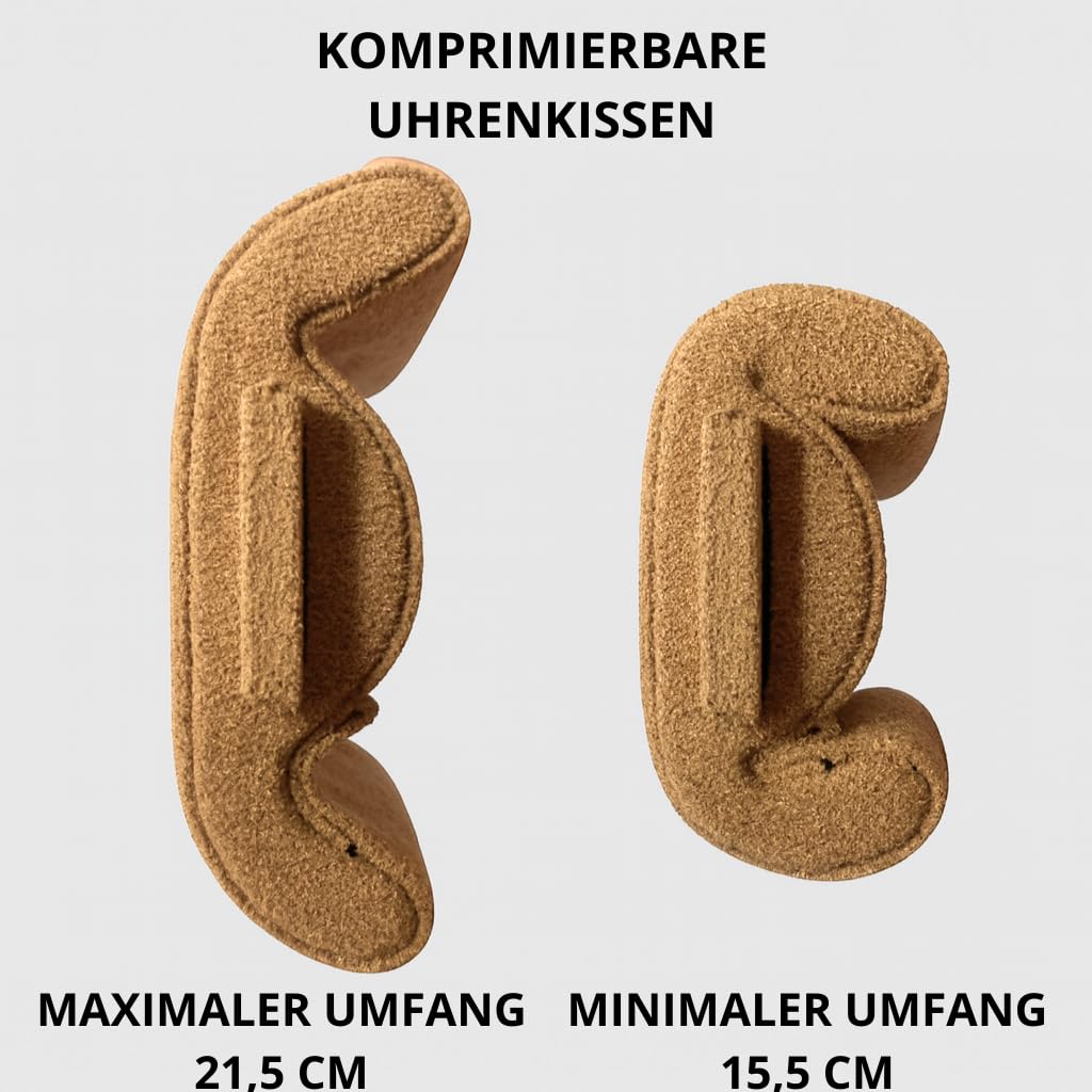 Uhrenbox für 3 Uhren – Uhrenetui Reise & Aufbewahrung aus Kunstleder mit Samt-Innenfutter, Uhrenkoffer Herren, Schmuckkasten, Geschenkbox – Marineblau