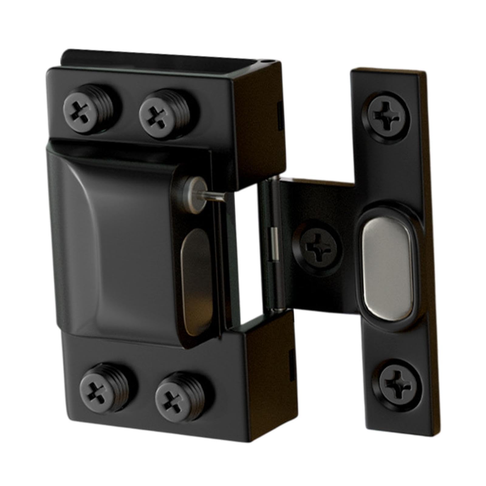 POXZSFX Frameless Glass Door Hinge 304 Stainless Steel Adjustable U Shaped Clip Enables Quick Installation for Glass Door Thickness Between 5mm-8mm Hinge, Black, 5.4x3.4cm