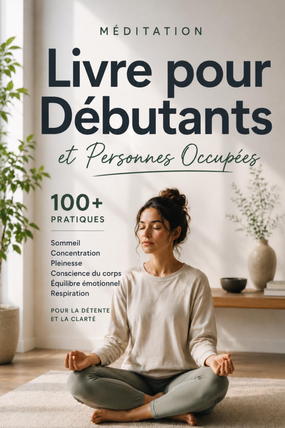 Livre de méditation pour débutants et personnes très occupées: plus de 100 pratiques pour le sommeil, la concentration, la pleine conscience, la ... pour la détente et la clarté mentale