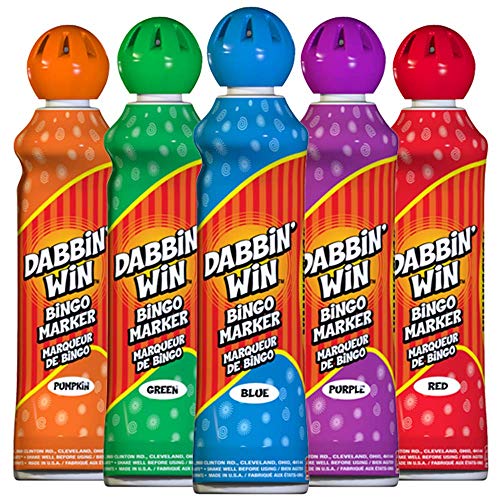 Dabbin' Win Mini Bingo Ink Markers 5 Dauber Pack #TOP1