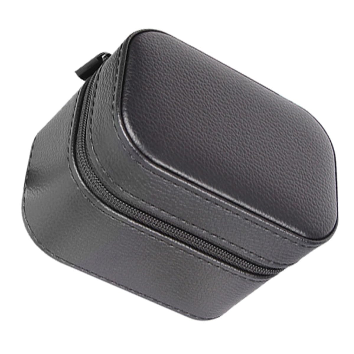 TOYANDONA Caja de Reloj de Cuero Negro Franela, Organizador Elegante