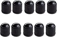 Tampa Válvula Bico Pneu Preto Carro Moto Plástico - Kit com 10 unidades
