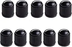 Tampa Válvula Bico Pneu Preto Carro Moto Plástico - Kit com 10 unidades