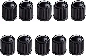 Tampa Válvula Bico Pneu Preto Carro Moto Plástico - Kit com 10 unidades
