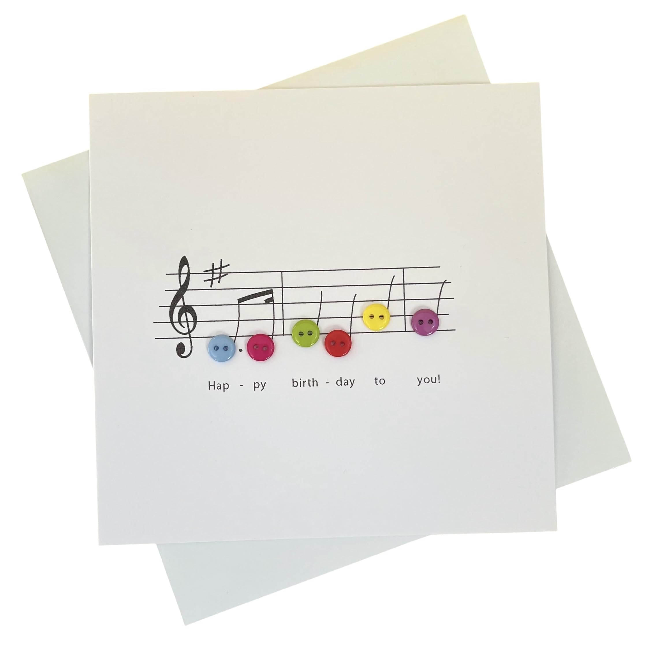 Music Birthday Card - Music with Button Notes - Card for a Musician