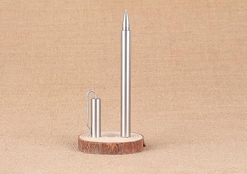 Miniatura 5 de EKLOEN Bolígrafo de acero inoxidable plateado, punta fina, tinta negra, un paquete