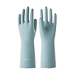 LANON Protection wahoo Skin-Friendly Dishwashing Cleaning Gloves, Dishwashing Kitchen Gloves with Cotton Flocked Liner, Non-Slip, Surf Spray, Large