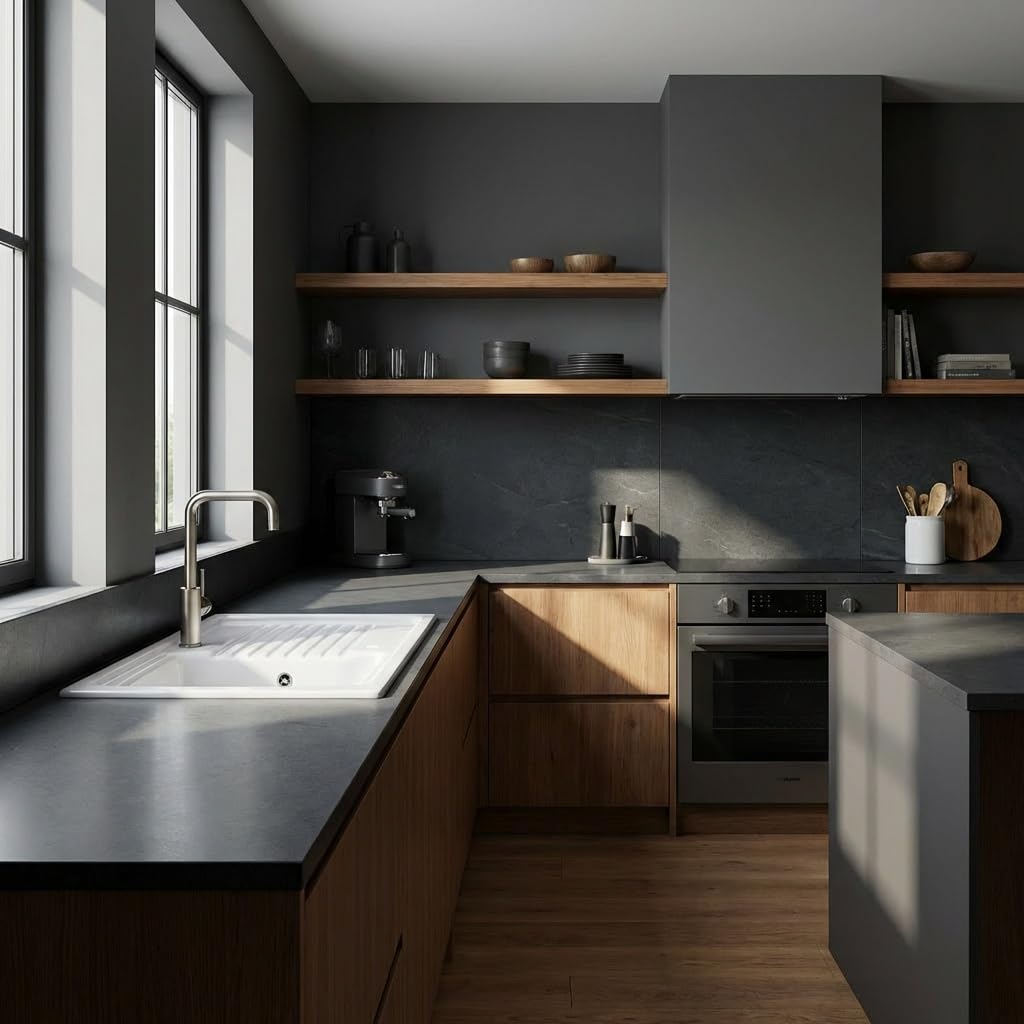 Fregadero de cocina empotrado de cerámica con 1 bañera y escurridor 86 x 50 cm color blanco - Libby