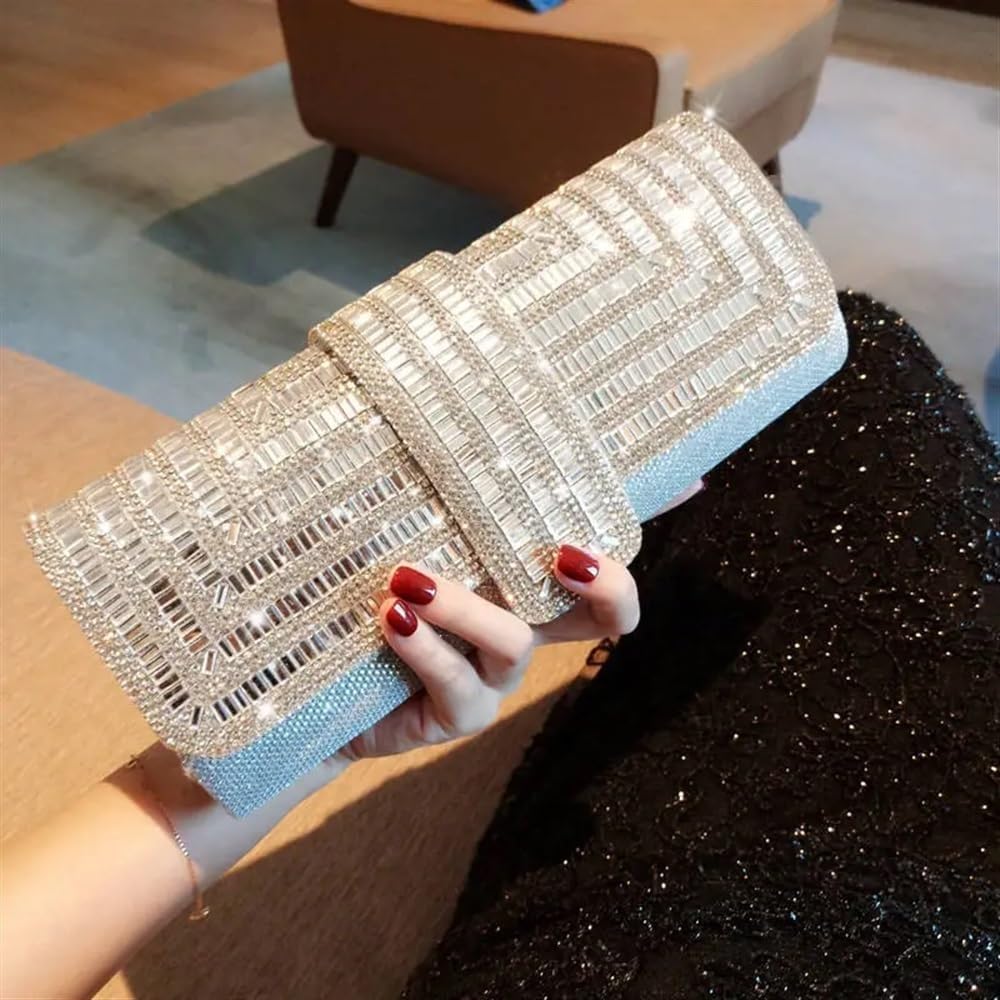Pochette da sera con catena per ascelle a mano, per feste di nozze, da sera, pochette per matrimonio