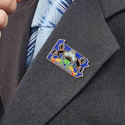 Image of State Shaped Map Lapel Metal Pin Enamel Brooch Keepsake Beautifully Designed for Backpack Hat