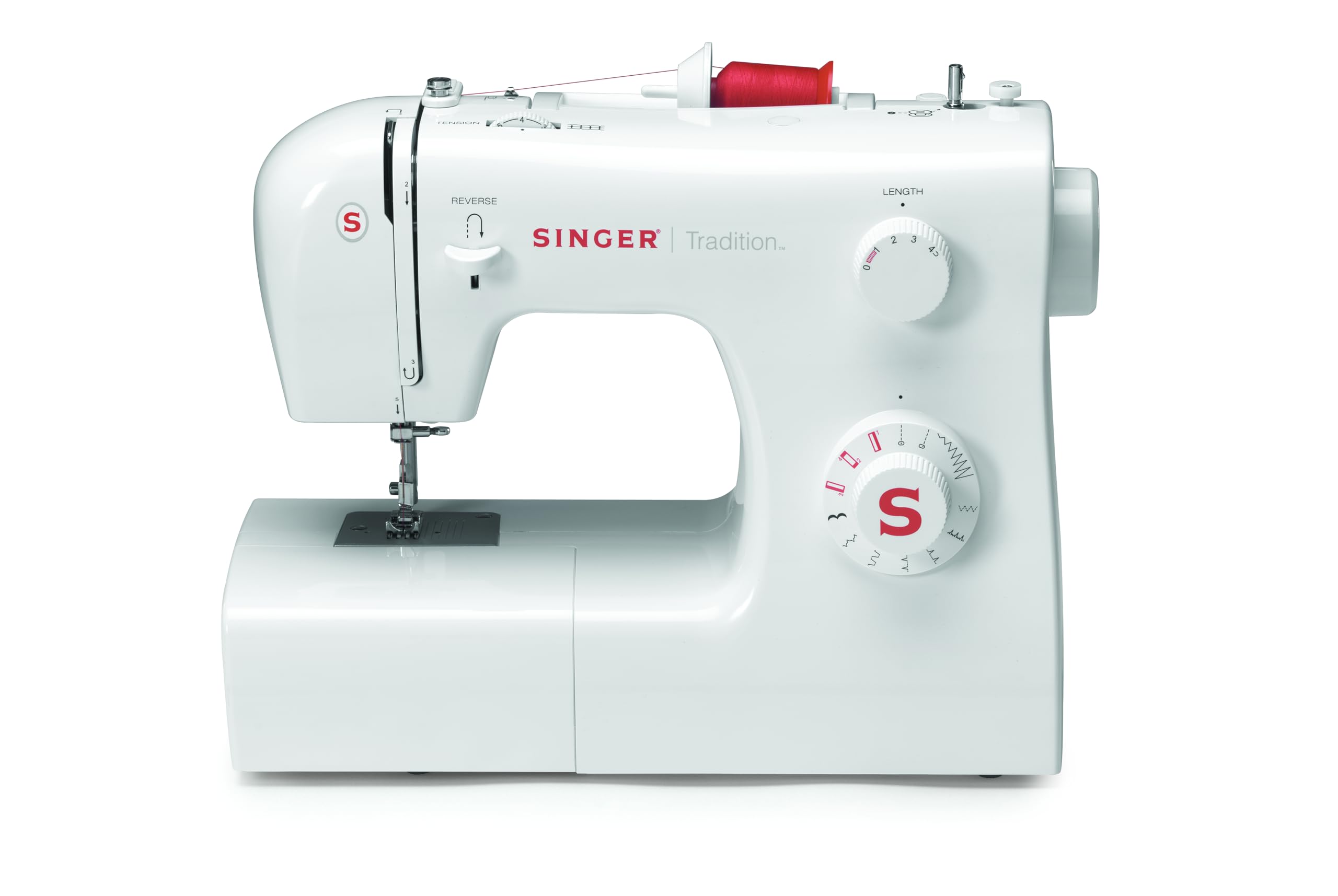 SINGER 2250 Tradition Zig-Zag Sewing Machine, 10 Built-in Stitches, 23 Stitches Functions (White) with 70W Powerful motor & Feed dog with 106 Teeth in 6 Rows-Get Free Online Interactive Class