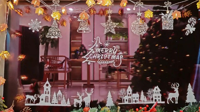 193 Pièces Stickers Noel Fenetre,Reutilisable Electrostatique Decoration Noel Fenetre,Blanc