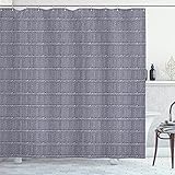 ABAKUHAUS Stammes Duschvorhang, Mini Triangel & Serien, Stoffliches Gewebe Badezimmerdekorationsset mit Haken, 175 x 180 cm, Dark Indigo Baby Blue