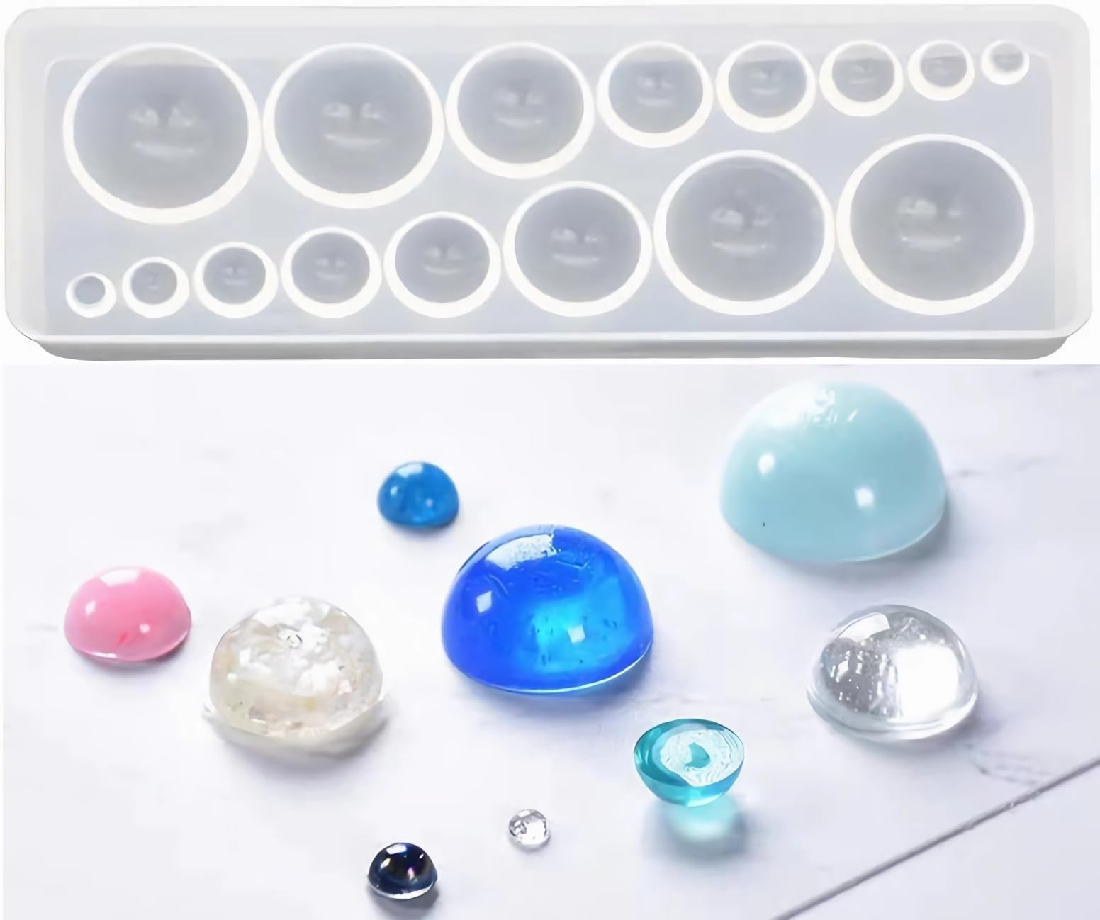 Accessoires Fabrication Bijoux 12 Plateaux Pendentif Double Face 25mm 24 Dômes Verre 10 Porte-Clés - Kit Fabrication Bijoux Artisanat Bijouterie