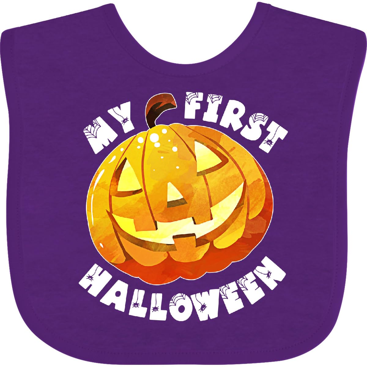 inktastic My 1st Halloween Cute Pumpkin Baby Bib Purple 3c874