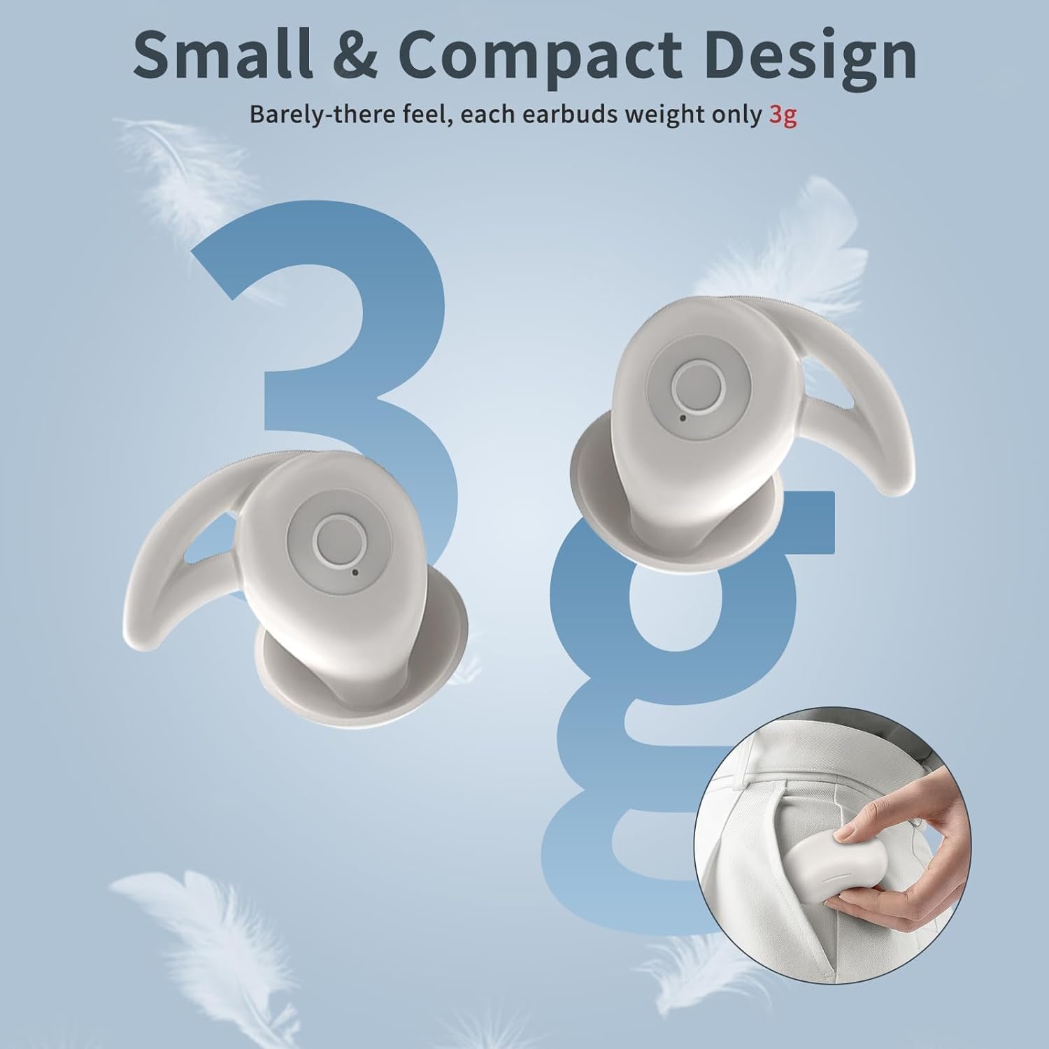 2026 New Schlaf Kopfhörer - Mini Schlafkopfhörer Bluetooth 5.3 Kopfhörer mit 80 Stunden Akkulaufzeit - Kabellose Kopfhörer abellos Bluetooth mit SFE-Ohrpassform - weichen sleepbuds & druckfreiem