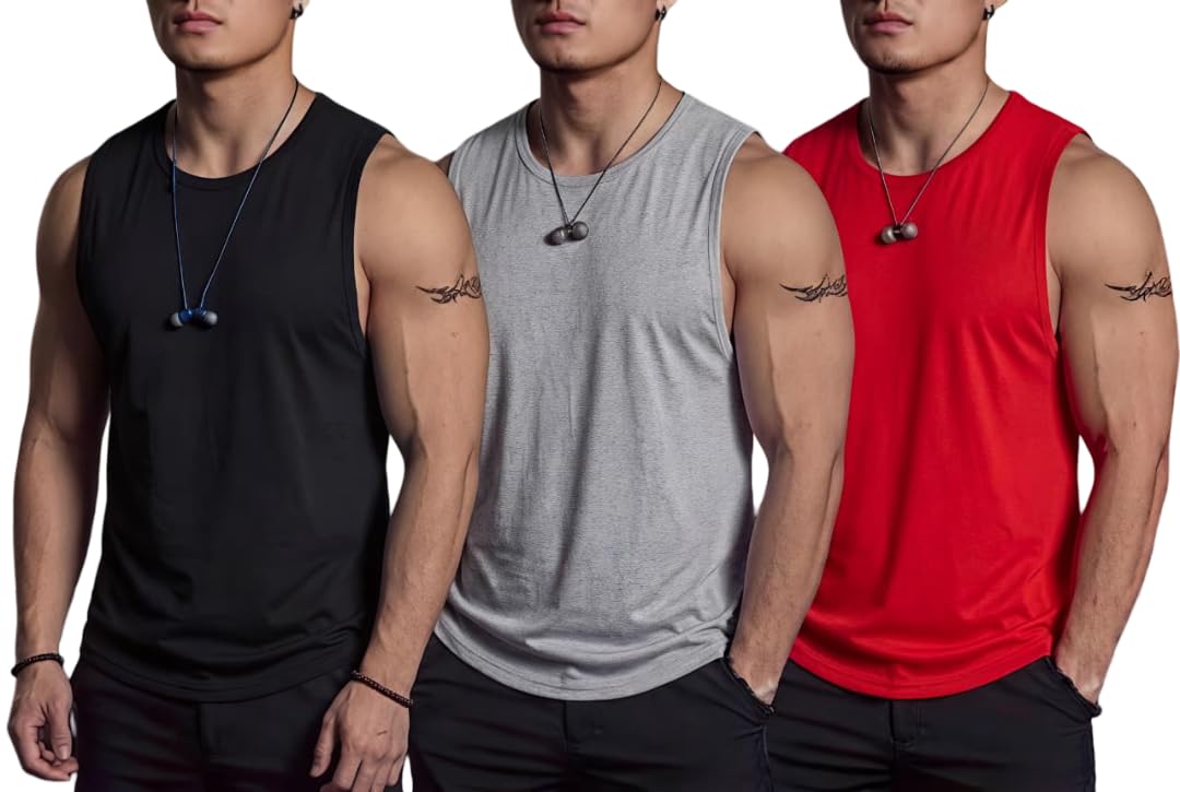 Men's Round Neck Gym Vest | Men Vest Gym | Men Vest Combo | Polyster Printed Vest Pack of 3 | Stylish & Comfortable-picture-34