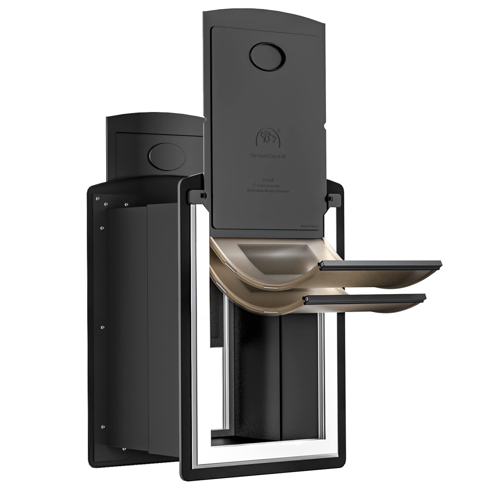 ClawJaw Dog Door for Exterior Wall, Metal Frame and Telescopic Tunnel