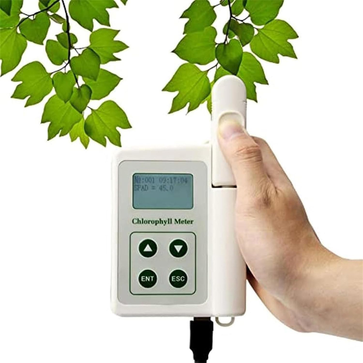 Misuratore di clorofilla portatile, tester portatile SPAD per foglie verdi (0,0-100 SPAD), misuratore di clorofilla per piante ricaricabile per agricoltura e giardinaggio di precisione