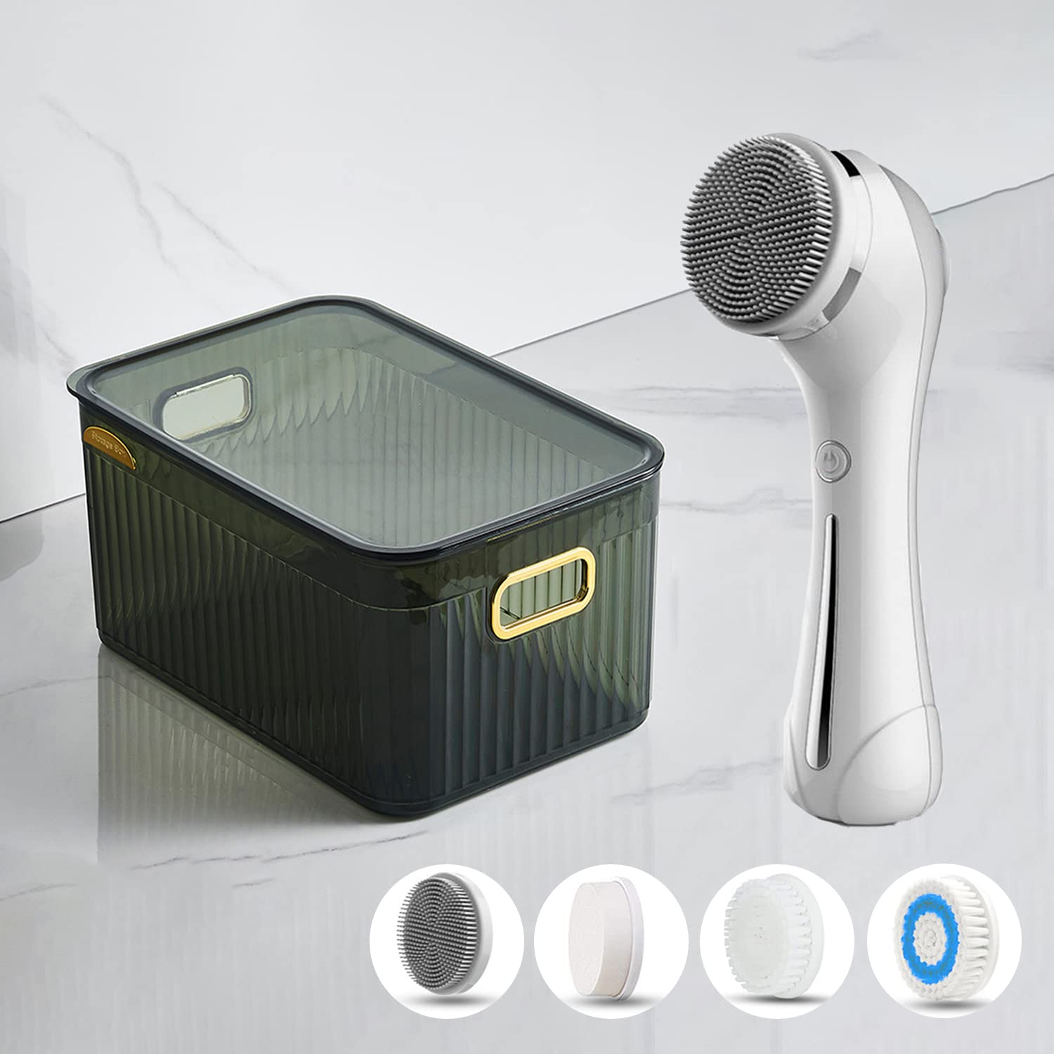 KROSTYMultifunctional stackable storage box,Storage basket with cover,Large capacity storage basket,Storage Box For Indoors And Outdoors,Clear Plastic Storage Box (dark green extra large)