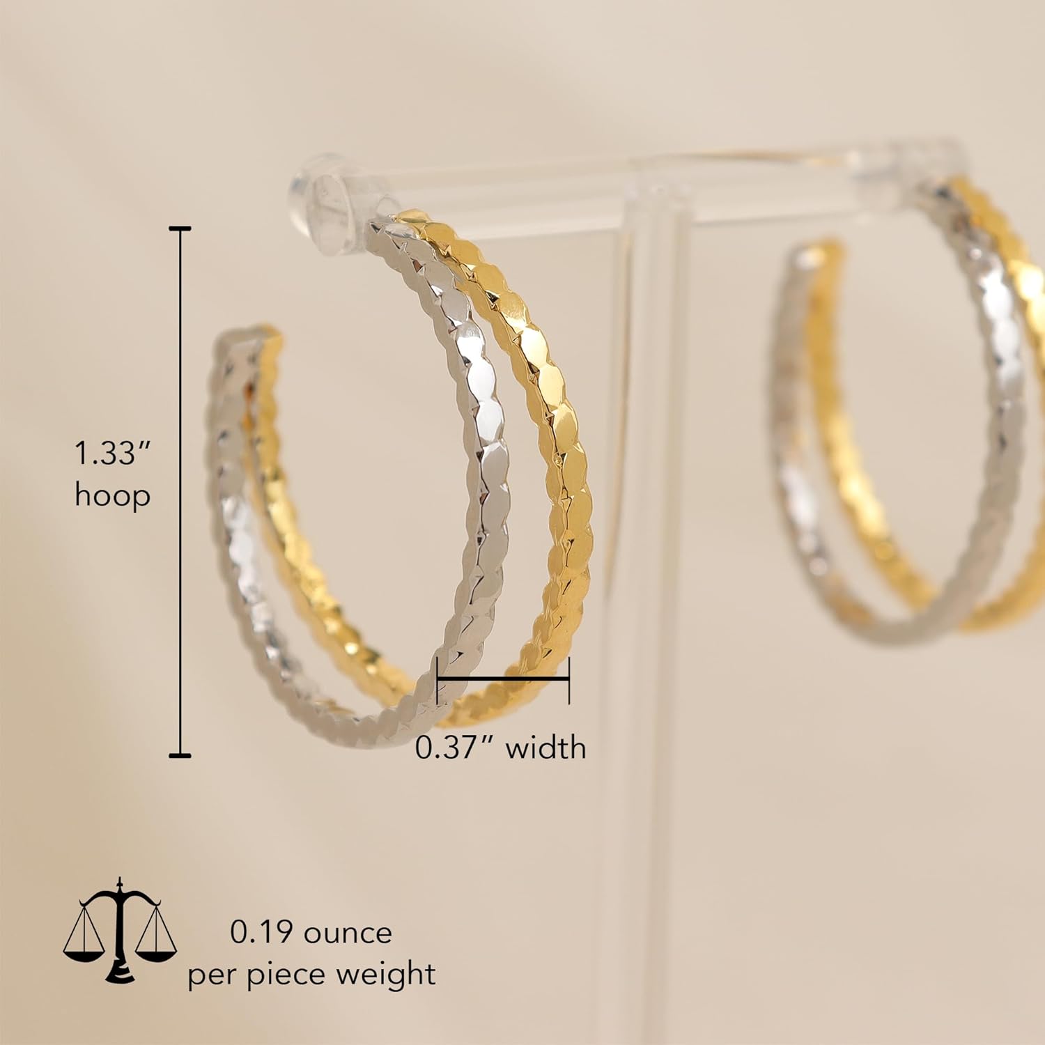 Chunky Gold Hoop Earrings for Women, Trendy Statement Earing Prom Holiday Prom Accessories Fashion Jewelry Birthday Gift - Image 3