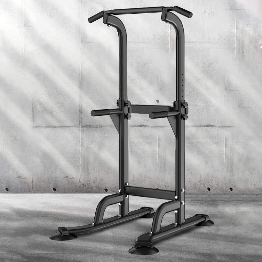 Dland Power Tower Pull Up Bar Dip Station and Height Adjustable Dip Bar Stand Multi-Function Home Gym Exercise
