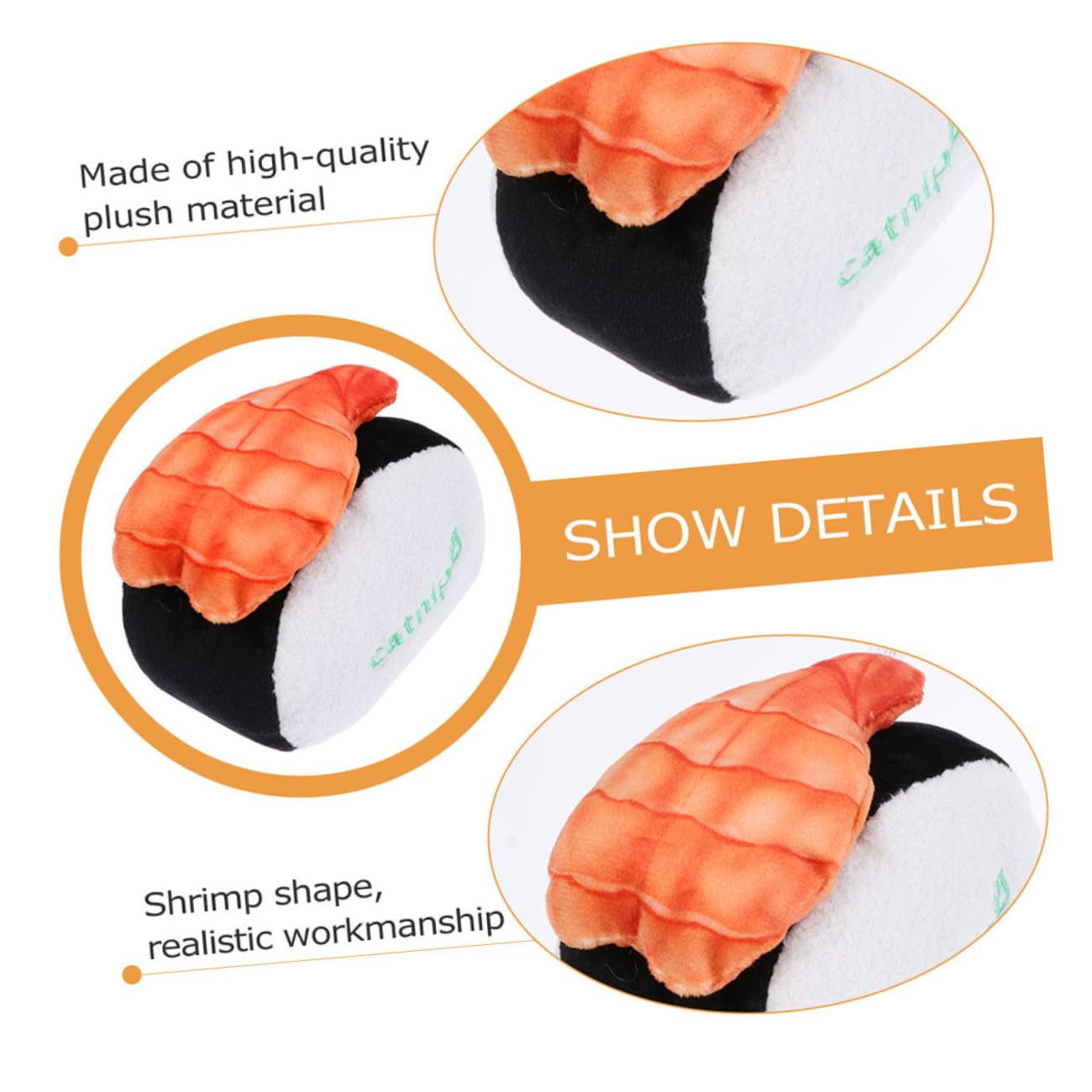 Yardwe 9pièces Jouets Peluche Catnip pour Chat Jouets à Mordre Squeaky Et Molar pour Kittens De Sushi Coquille Crevettes