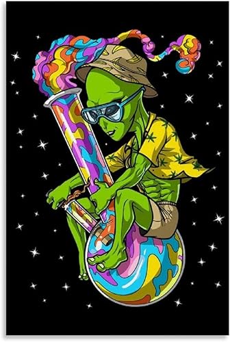 Cysoo Hoja de marihuana Alien DIY 5D Diamond Painting Cannabis Weed Full Drill Art Kits