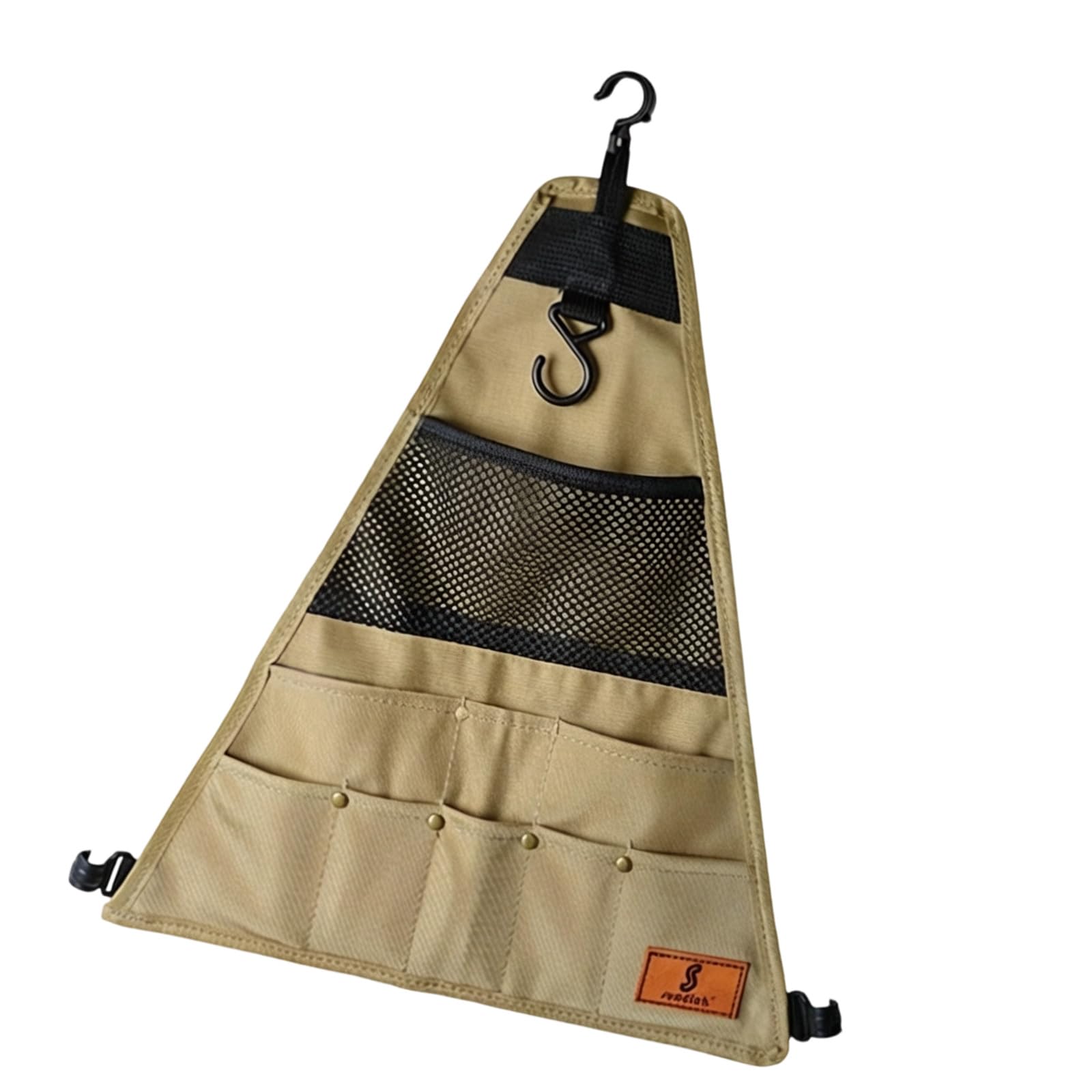 Large Capacity Outdoor Picnics Utensils Organizers with Multiple Pockets and Elastic Strap for Camping Hiking and BBQ Meal Tool Planner