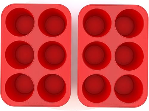 Miniatura 7 de Moldes de silicona Texas para magdalenas y magdalenas, 12 tazas regulares, juego de 2, uso profesional