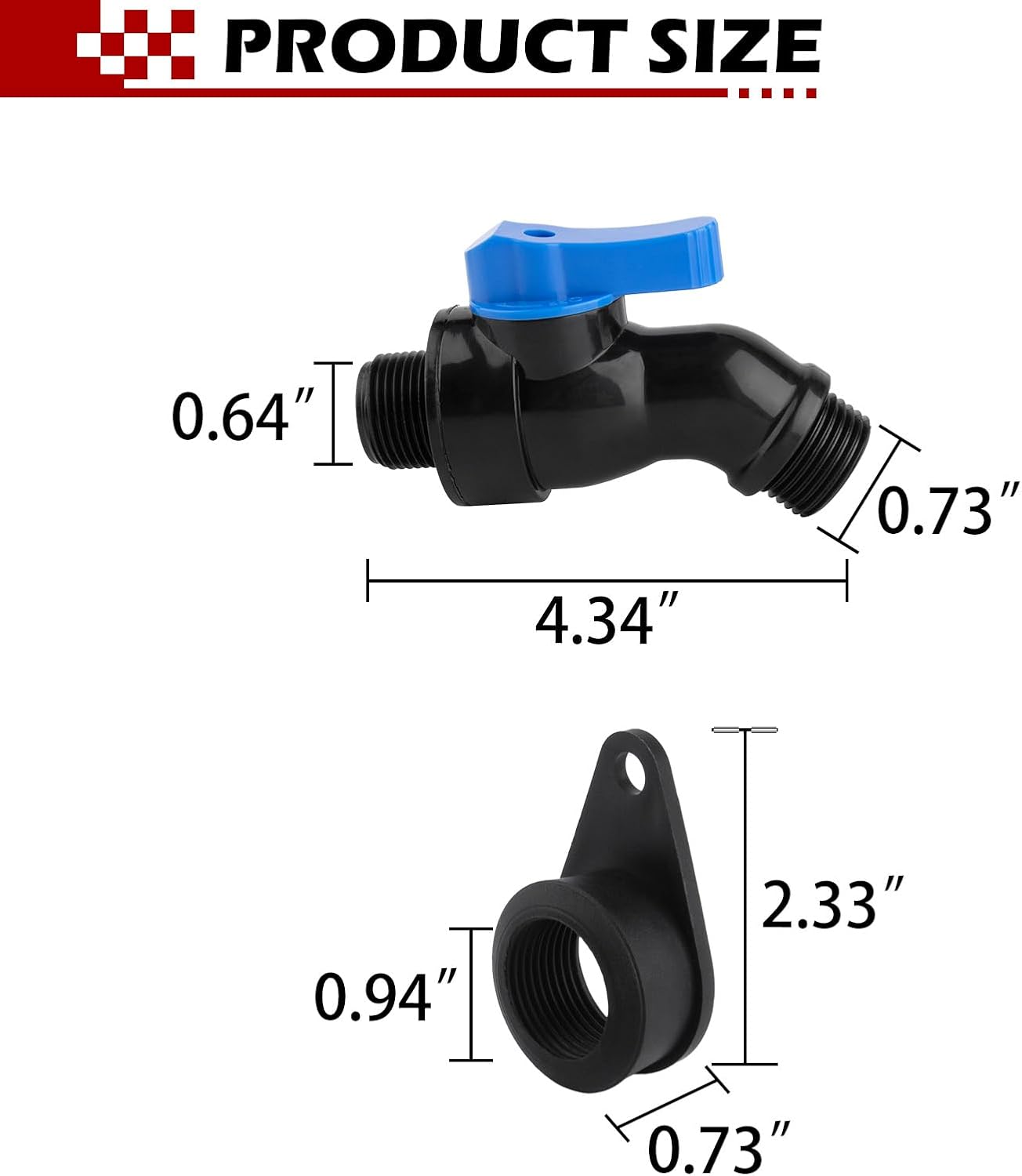 Rain Barrel Spigot, External Installation Garden Hose Compatible (Pack of 2)