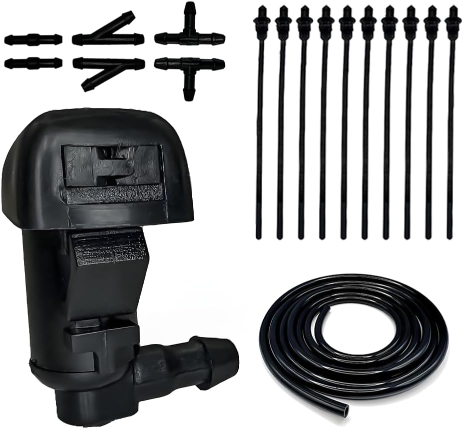 5182327AA Front Windshield Washer Nozzle Kit Compatible with 2011-2017 Dodge Challenger Charger Chrysler 300 Replace 68260029AA 58147