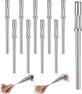 10 Pcs Mandrel Nail Drill Bits, Stainless Steel Small Sanding Band Nail Bit, 3.1 MM 3/32 Shank Manicure Tool Accessory for Electric Drill File