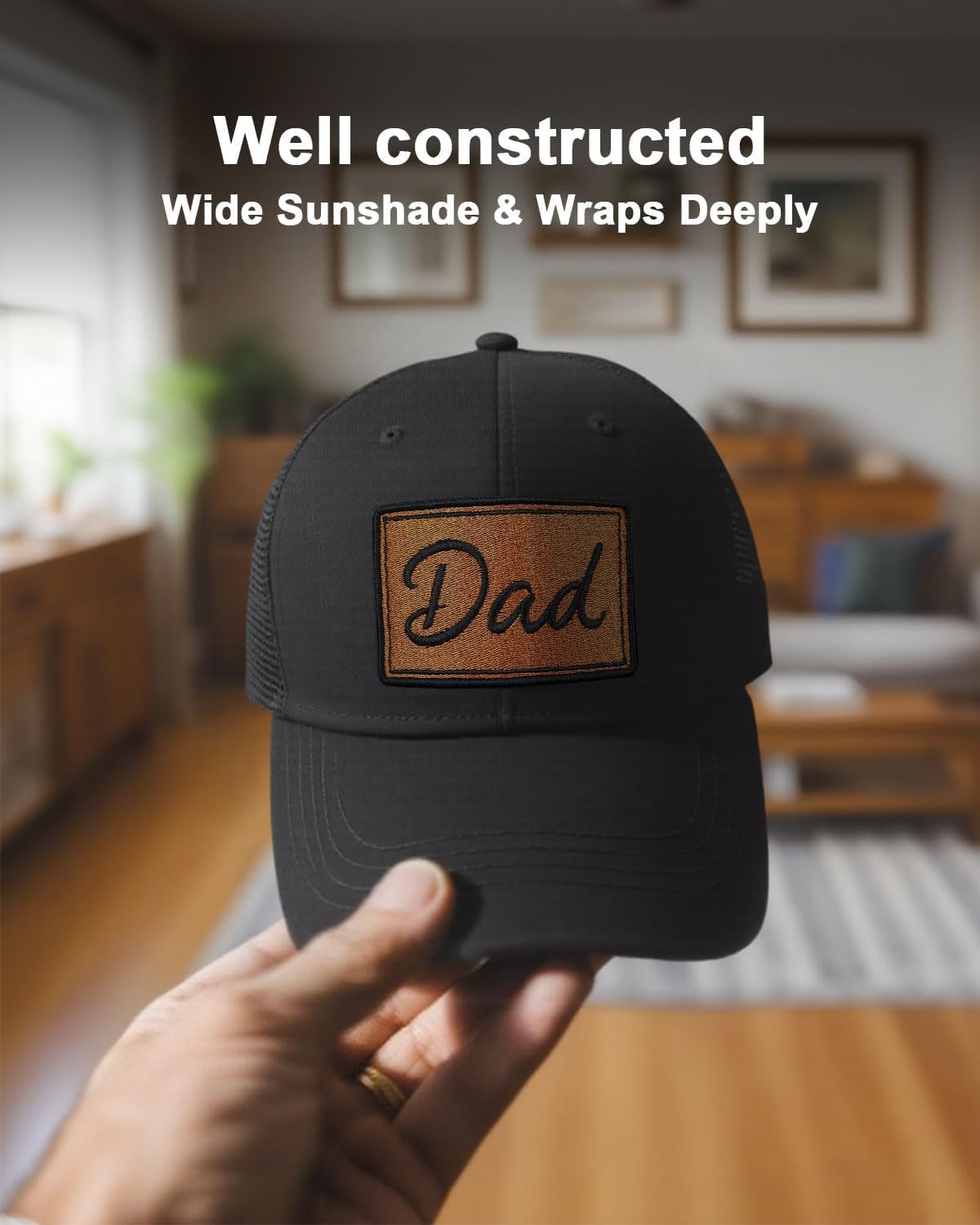 Happy Dad Hat for Men Adjustable Trucker Hat Mens Birthday for Daddy Papa from Daughter Son - Image 3