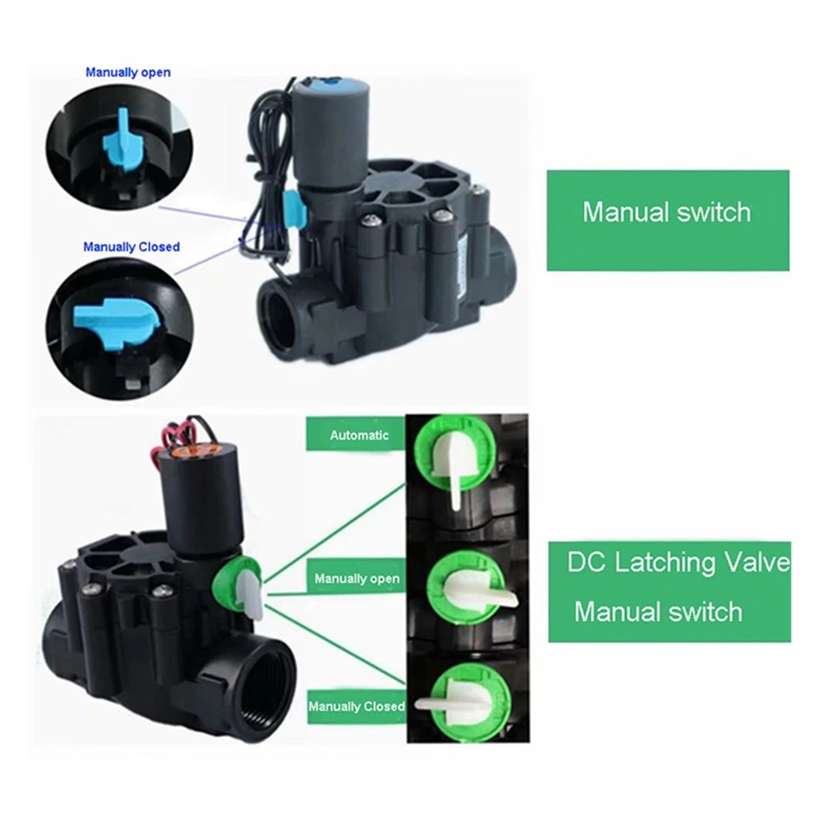 Válvula Solenoide de agua de 1/2 ", 3/8", 3/4 ", 1", 220, 12V, 24V, válvula de nailon normalmente cerrada for riego de jardines y granjas Para aplicaciones industriales(C,110)