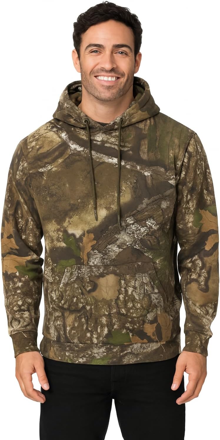 Realtree Apx Camo UPF 30+ Pullover Hoodies for Men and Women with Scent Control