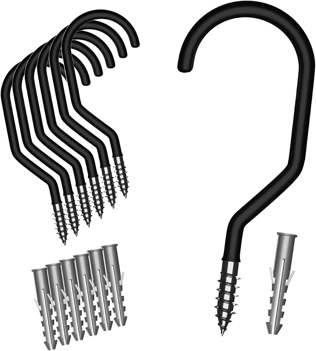 Bike Hooks Heavy Duty Hook - Pack of 6 Storage Hooks for Garage Ceiling, Wall Bicycle Storage and Hooks for Hanging Multiple Items
