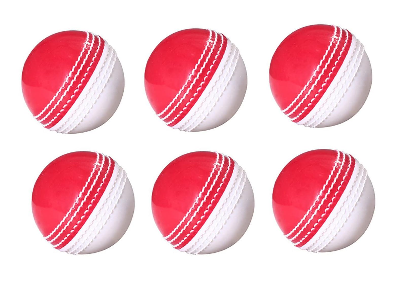 Ceela Sports Dual Cricket Practice Ball Nylon Stitched, PVC Exterior Red/White (Pack of 6) Ideal for Training & Matches-picture-13