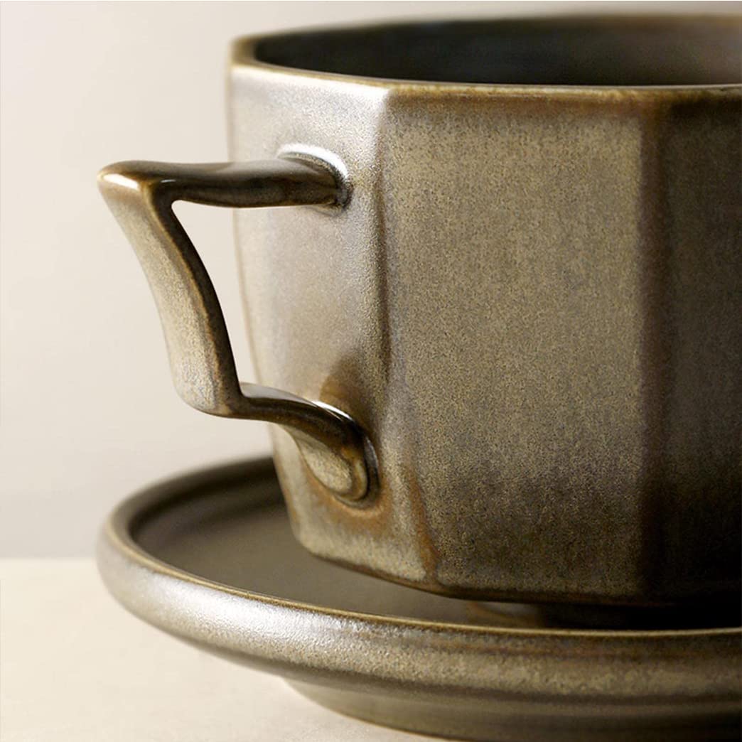 Nowoczesny kubek do kawy z porcelany kostnej, duży ceramiczny kubek do herbaty zarówno gorący, jak i zimny napój szeroka podstawa filiżanka do kawy do biura i domu, nadaje się do kuchenki mikrofalowej i zmywarki, kubki prezent szary-A