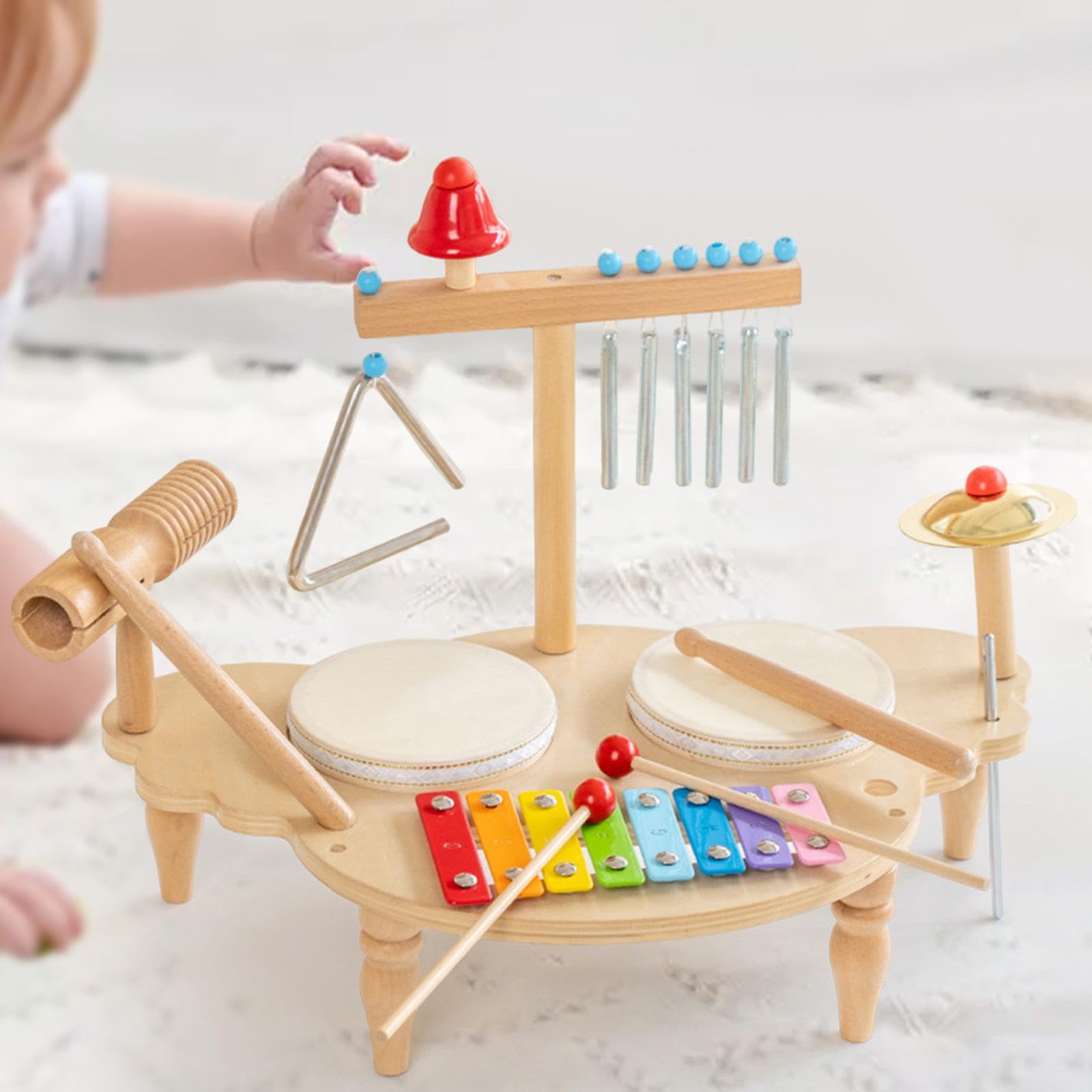 Xilófono Y Batería, Instrumento Musical para Jardín de Infancia, Manos