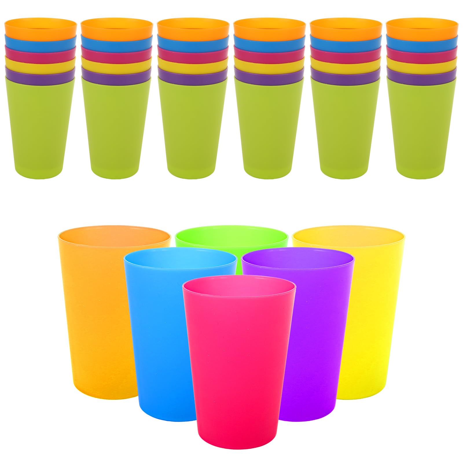 Paquete de 60 vasos de plástico multicolor de 260 ml, vasos de fiesta para beber, picnic, camping, cocina, fiestas al aire libre, picnics, barbacoas, viajes