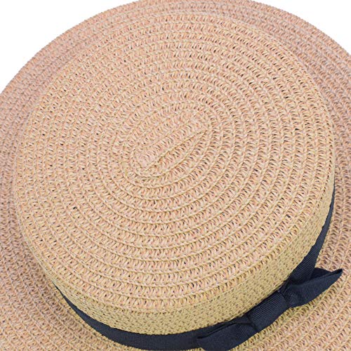 Straw Sun Hat Kids Boy Girls Boater Summer Beach Cap Bucket Hat4
