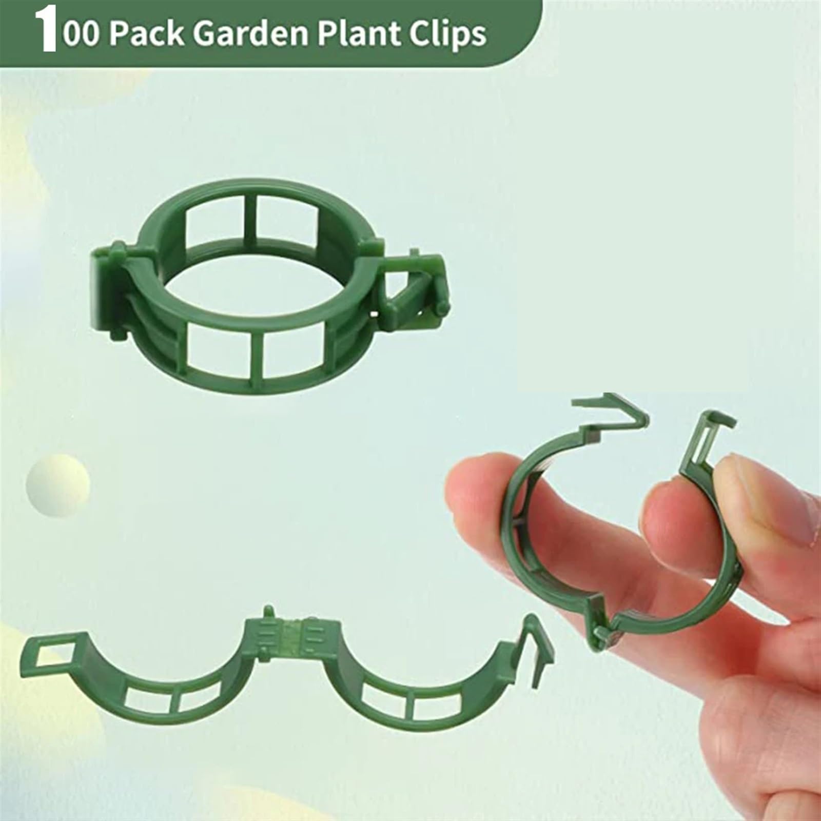 Attaches pour Plantes de Jardin, Clips de Support for Plantes, Piquet en Treillis en Plastique, Support de Serre for tomates de Jardin, 100 pièces