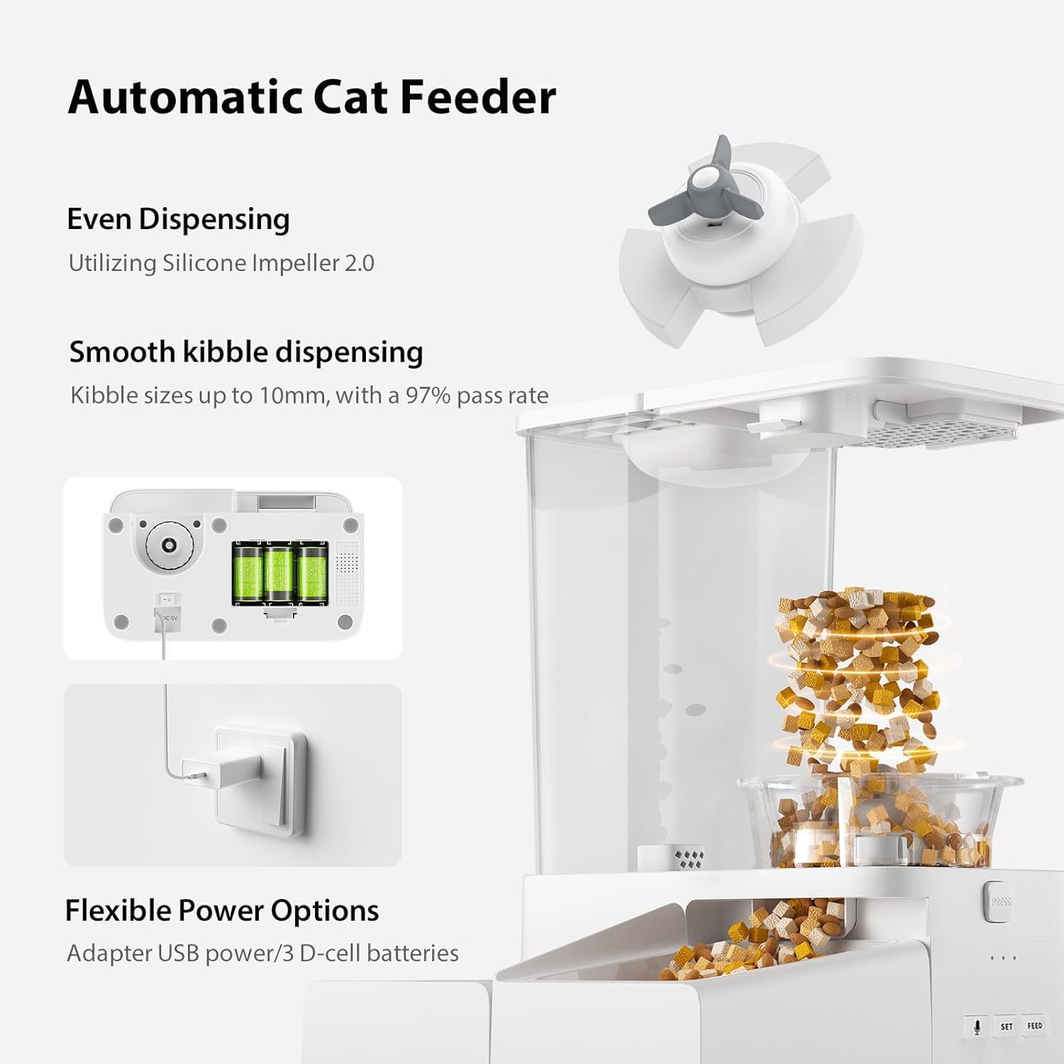 Comedero Automático para Gatos y Bebedero 2 en 1-5L | 5G & 2.4G WIFI Inteligente con Control por APP, Grabación de Voz, Conservación de Frescura, para Gatos y Perros Pequeños