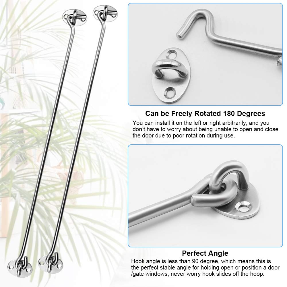 12 Ganci Per Finestra In Acciaio Inox - Serrature A Gancio Per Porte E Finestre In Legno